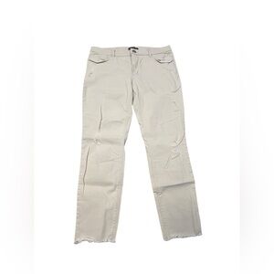 Express Women’s Mid Rise Cropped Legging Jeans Size 10 Off White‎ Frizz Cuff